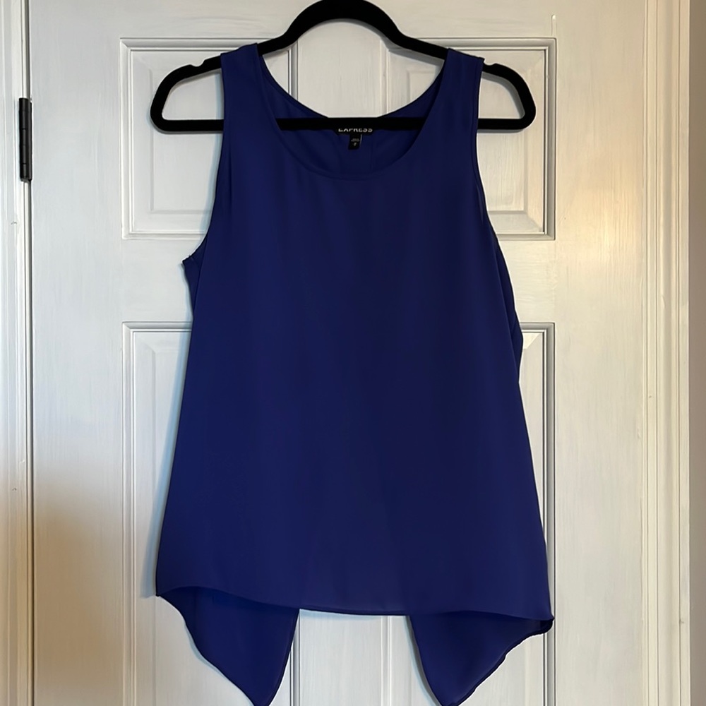 Blue Express open back tank top